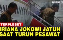 VIDEO: Momen Iriana Jokowi Terjatuh saat Turun dari Pesawat Kepresidenan