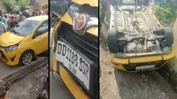 Viral Agya Kuning Diamuk Massa, Ternyata Milik Polisi Diduga Dipakai Buat Merampok