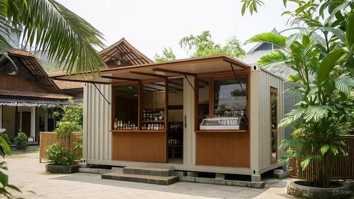 8 Desain Warung Jualan Kontainer dari Baja Ringan, Tampilannya Estetik Modern