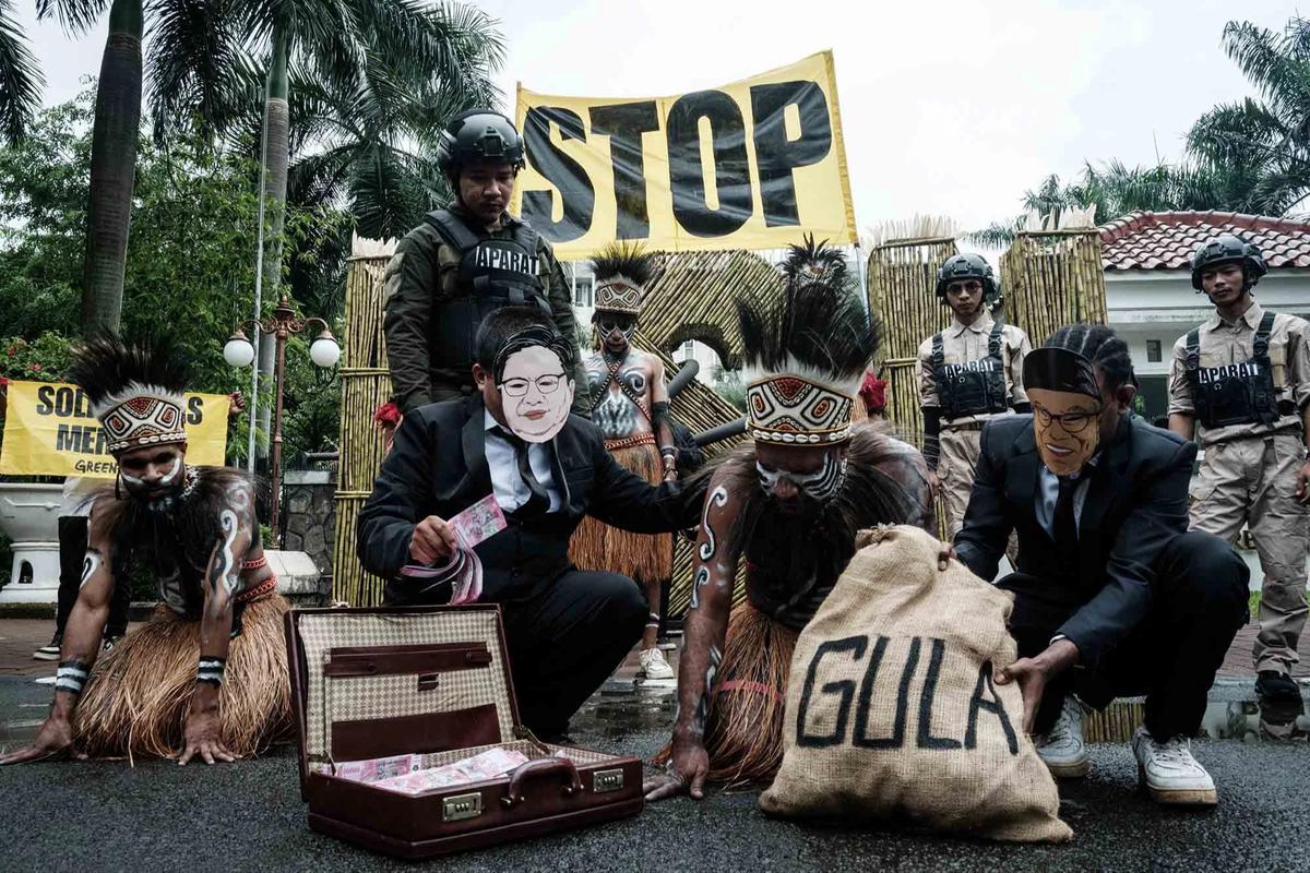 Aksi Greenpeace Soroti Dampak Proyek Tebu di Merauke