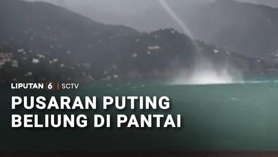 Pusaran Puting Beliung di Pantai