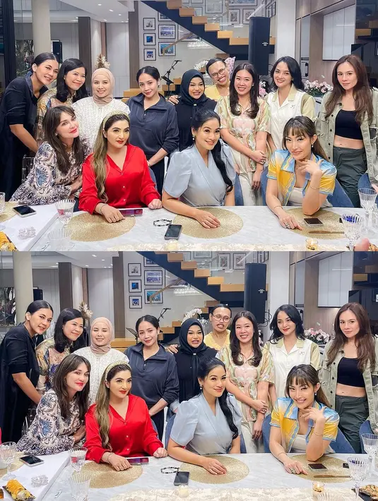 Wulan Guritno tampil santai sambil pamer body goals. Ia padukan crop tanktop hitam dengan setelan kemeja-celana warna hijau olive [@lunamaya]