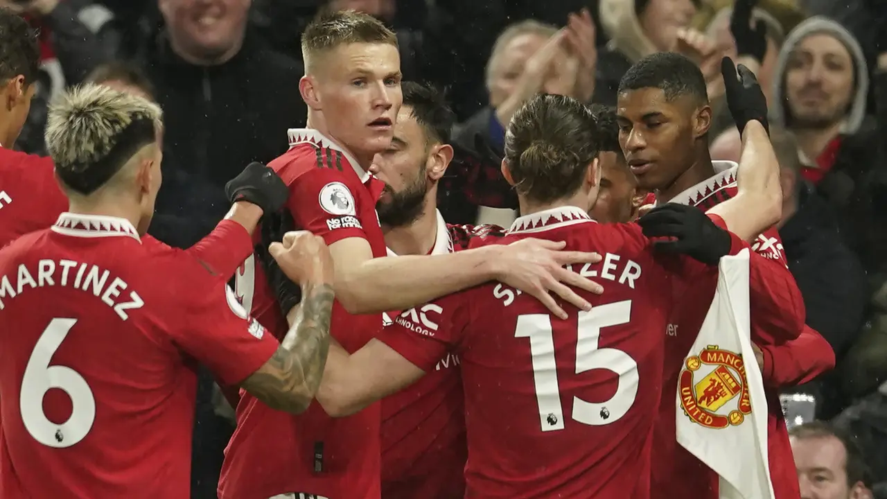 Foto: Cetak Gol ke-27 Musim Ini, Marcus Rahford Bawa MU Ramaikan Persaingan di Tiga Besar Liga Inggris 2022 / 2023