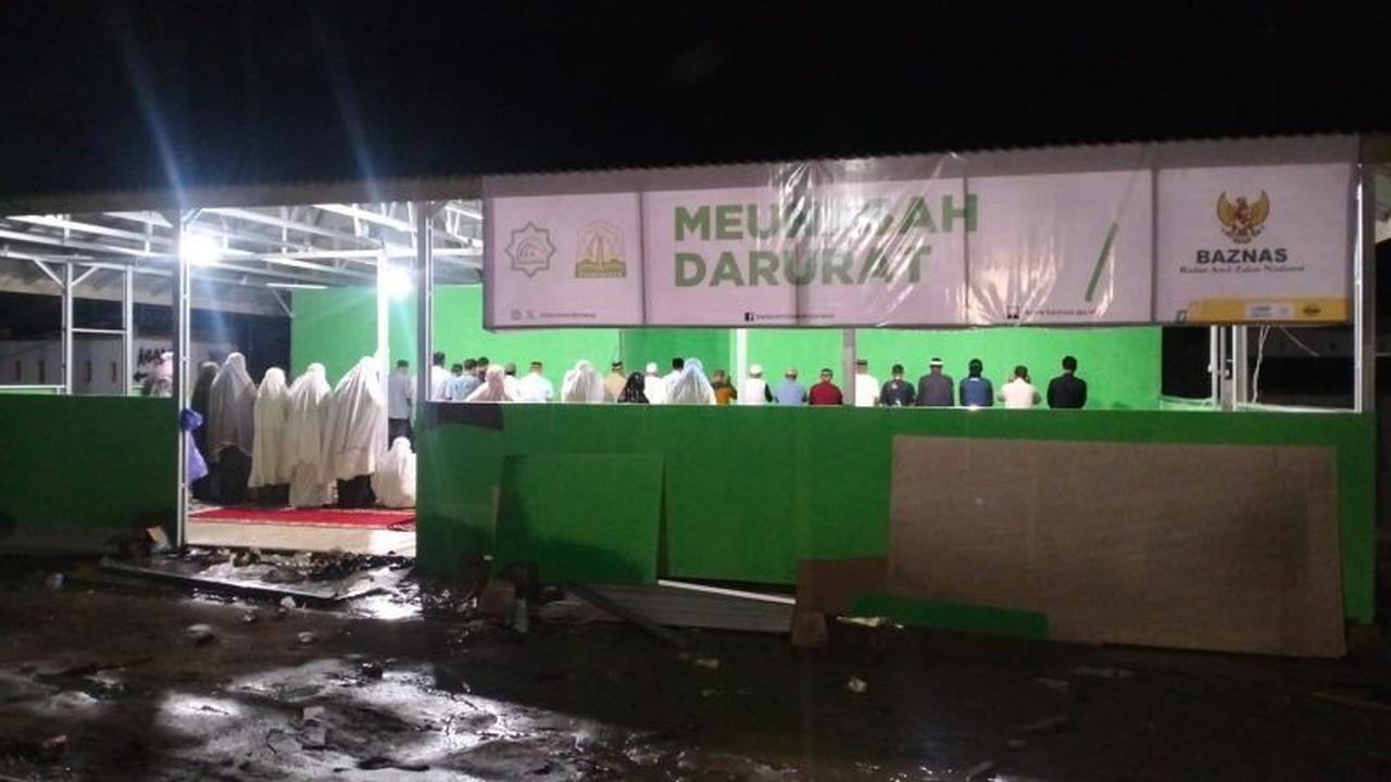Tiga Masjid Darurat BAZNAS Sambut Ramadhan, Bantu Warga Terdampak Banjir di Aceh dan Sumut Beribadah