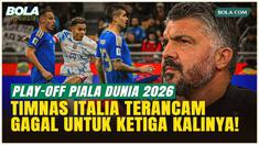 Timnas Italia kembali berada di situasi genting jelang playoff Kualifikasi Piala Dunia 2026. Gli Azzurri akan menghadapi Irlandia Utara pada 26 Maret 2025, sebelum berpotensi menantang pemenang Wales vs Bosnia.