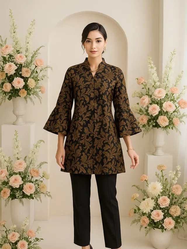 Model Batik Tunik Simpel Tapi Mewah untuk Wanita Kantoran