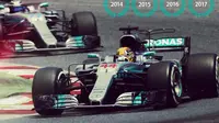 Mercedes mengunci gelar juara dunia konstruktor F1 2017 setelah Lewis Hamilton memenangi balapan GP AS di COTA, Austin, Minggu (22/10/2017). (F1)
