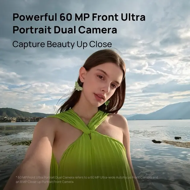 Powerful 60 MP Front Ultra Portrait Dual Camera