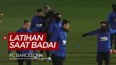 Berita video Lionel Messi dan Barcelona tetap berlatih di tengah badai Gloria yang telah memakan 4 korban jiwa.