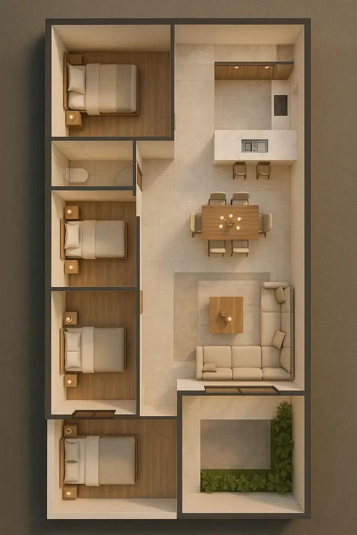 5 Desain Denah Rumah Mewah Ukuran 8x15 m, Bisa Jadi Referensi