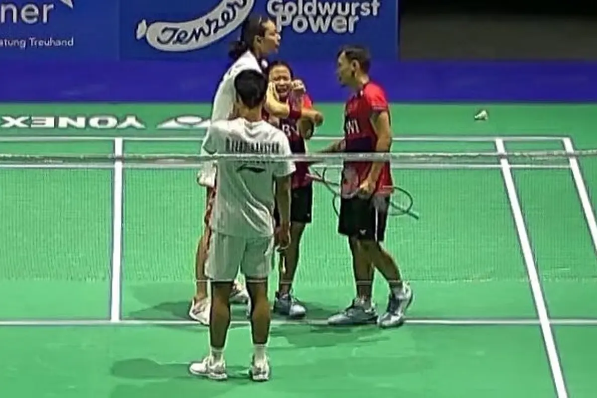Tangis Pitha Haningtyas Kekasih Syabda Perkasa Belawa Pecah Usai Menang Babak 32 Besar Swiss Open 2023 (Sumber: Twitter/hannagyeongs)