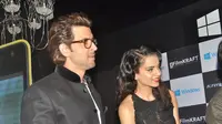 Hrithik Roshan dan Kangana Ranaut dalam sebuah acara. (Rediff.com)