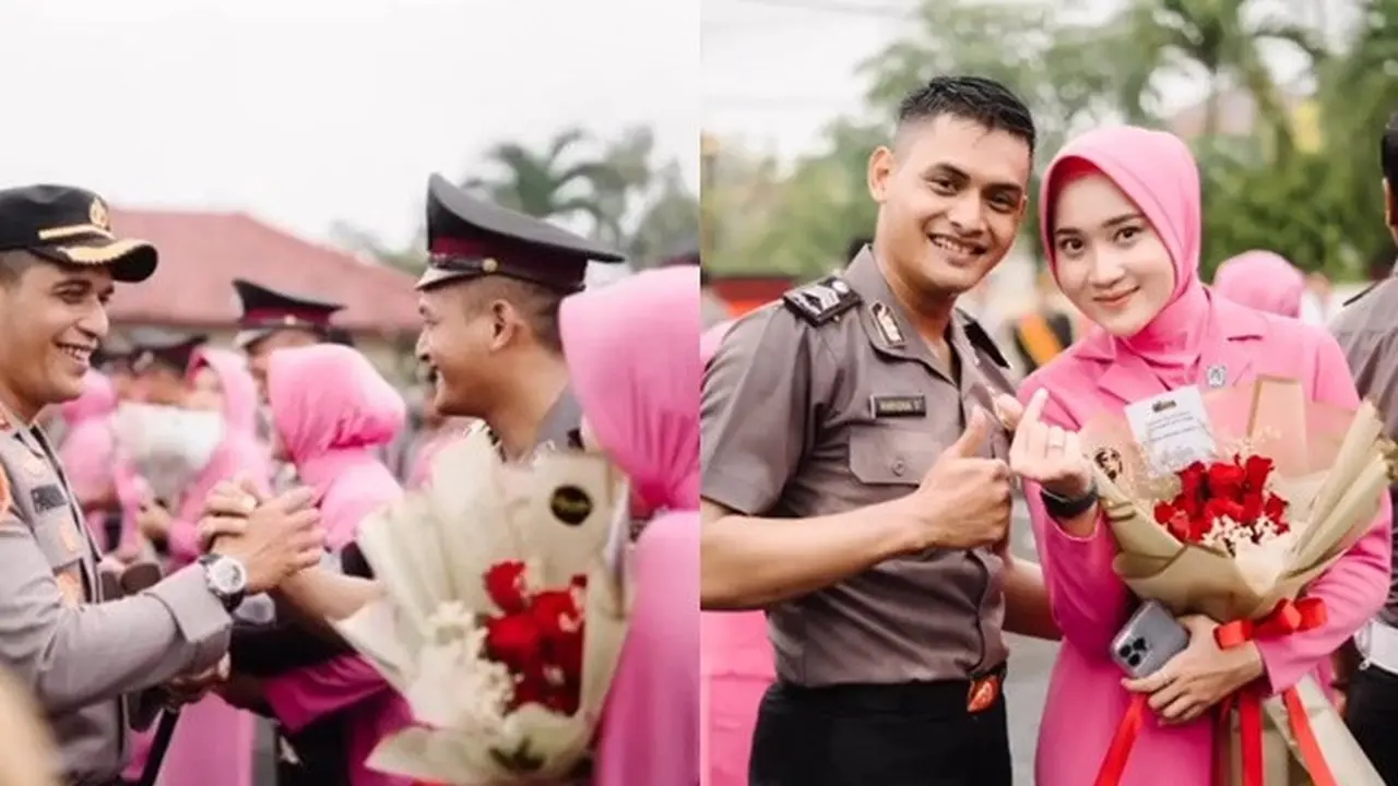 6 Potret Yeni Inka Dampingi Suami di Upacara Kenaikan Pangkat, Pakai Seragam Bhayangkari