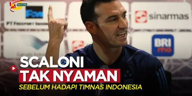 VIDEO: Gestur Pelatih Argentina, Lionel Scaloni Enggak Nyaman sebelum Hadapi Timnas Indonesia