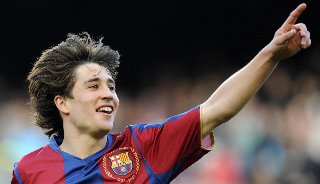 Bojan Krkic (Barcelona) di posisi ke-5. Mampu mencetak gol saat berusia 17 tahun 218 hari saat Barcelona bertandang ke markas Schalke dalam leg pertama babak perempatfinal Liga Champions musim 2007/2008 pada 1 April 2008. Hasil akhir, Barcelona menang 1-0 atas Schalke. (AFP/Lluis Gene)