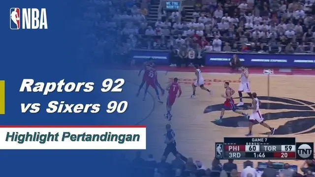 Cuplikan Hasil Pertandingan NBA : Raptors 92 vs Sixers 90