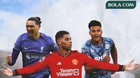Premier League - Darwin Nunez, Marcus Rashford, Ollie Watkins (Bola.com/Adreanus Titus)