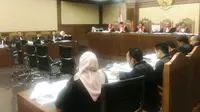 Ketua DPR Setya Novanto saat bersaksi dalam sidang kasus e-KTP, Jumat (3/11/2017). (Liputan6.com/Fachrur Rozie)