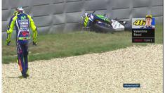 Valentino Rossi bernasib sial di MotoGP Austin, Texas Amerika Serikat, Minggu (10/4/2016). Rossi jatuh di lap kedua sementara Marc Marquez berhasil menjadi juara di seri tersebut.