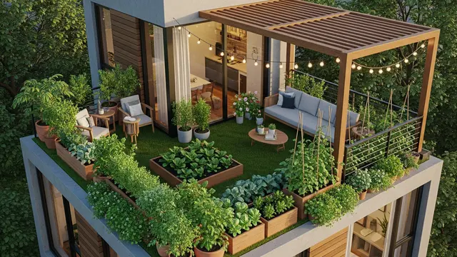 Model Rumah Kecil dengan Taman Mini dalam Rumah