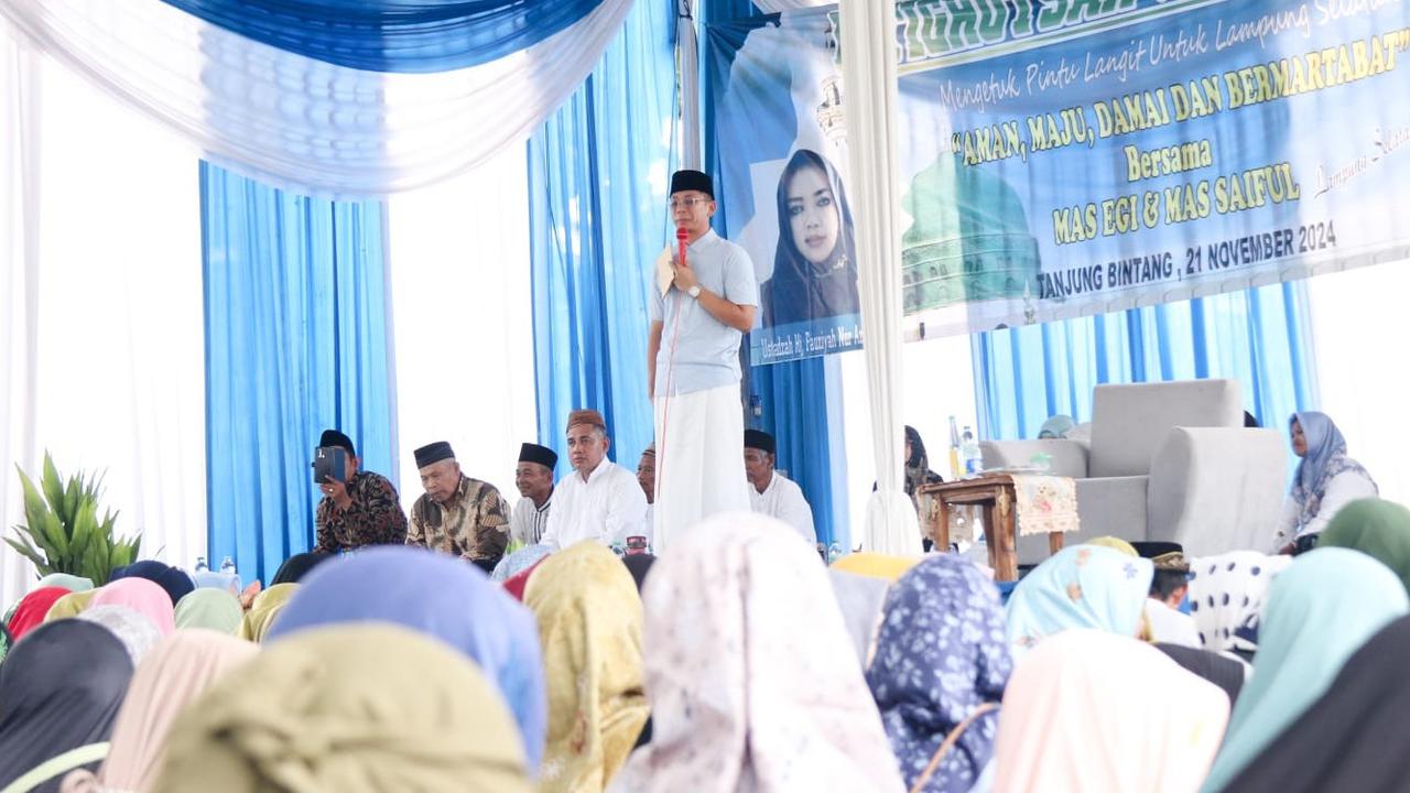 Ratusan Warga Desa Serdang Gelar Doa Bersama, Istighosah untuk Kemenangan Egi-Syaiful