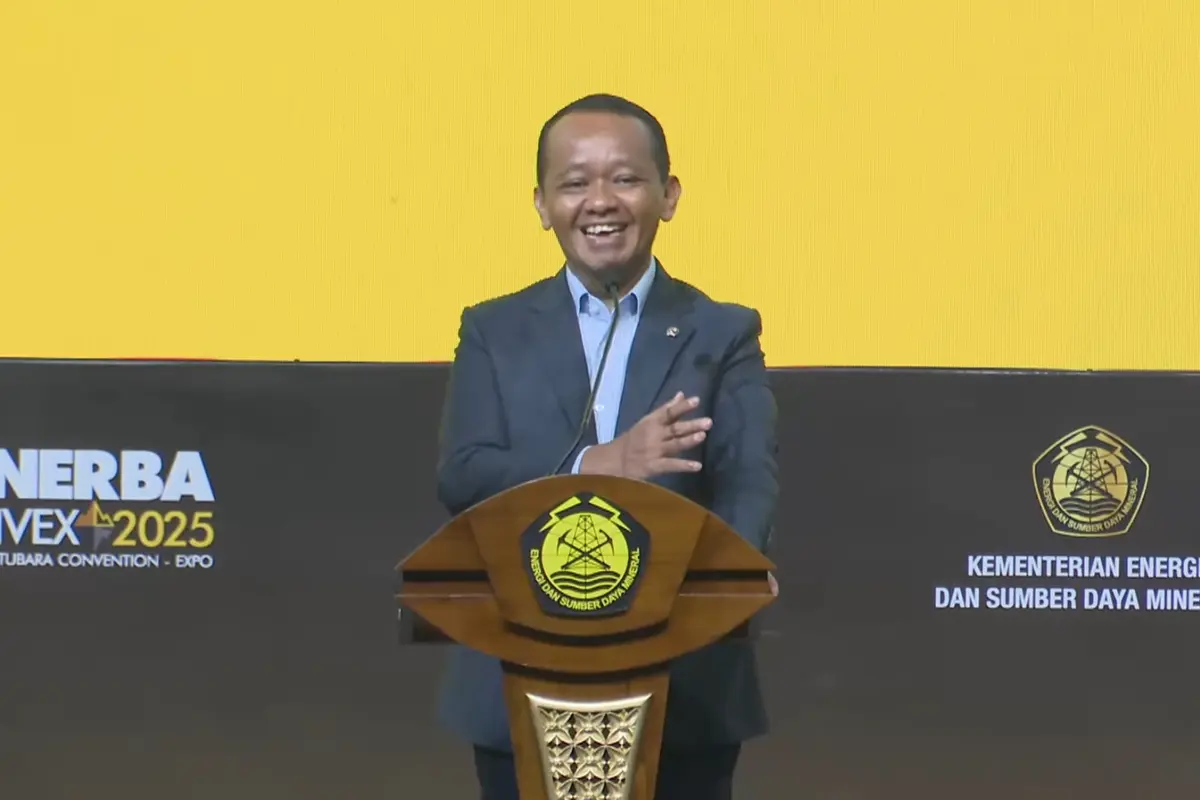 Menteri ESDM Bahlil Lahadalia dalam pembukaan Minerba Convex 2025, di Assembly Hall, Jakarta International Convention Center (JICC), Jakarta Pusat, Rabu (15/10/2025). (Foto: Liputan6.com/Tira Santia)
