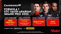 Tonton Live Streaming F1 GP Arab Saudi 2022, 26-28 Maret 2022 di Vidio