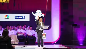 Cawapres nomor urut 2 Muhaimin Iskandar dalam Debat Cawapres, Jakarta, Jumat (22/12/2023).