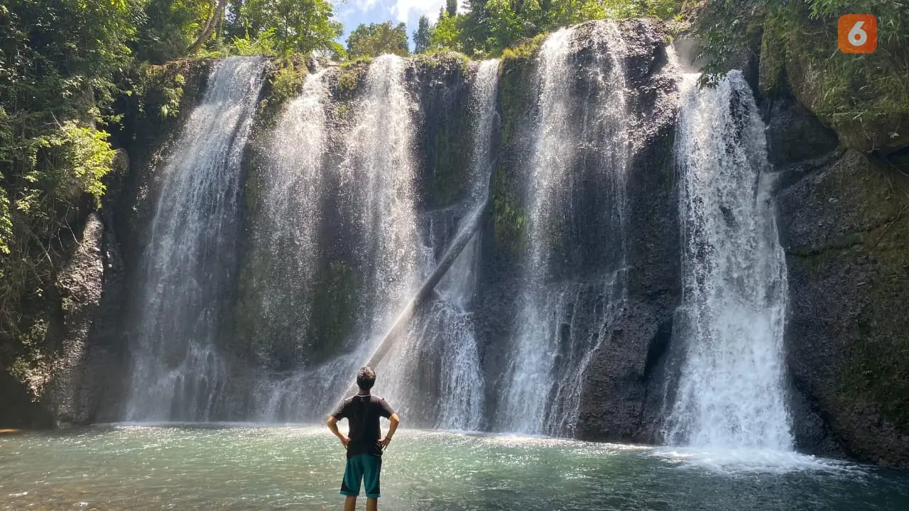 Air Terjun Kadadima di Laine, Manganitu Selatan, Kabupaten Sangihe, Sulawesi Utara (Sulut) (Arfandi Ibrahim/Liputan6.com)
