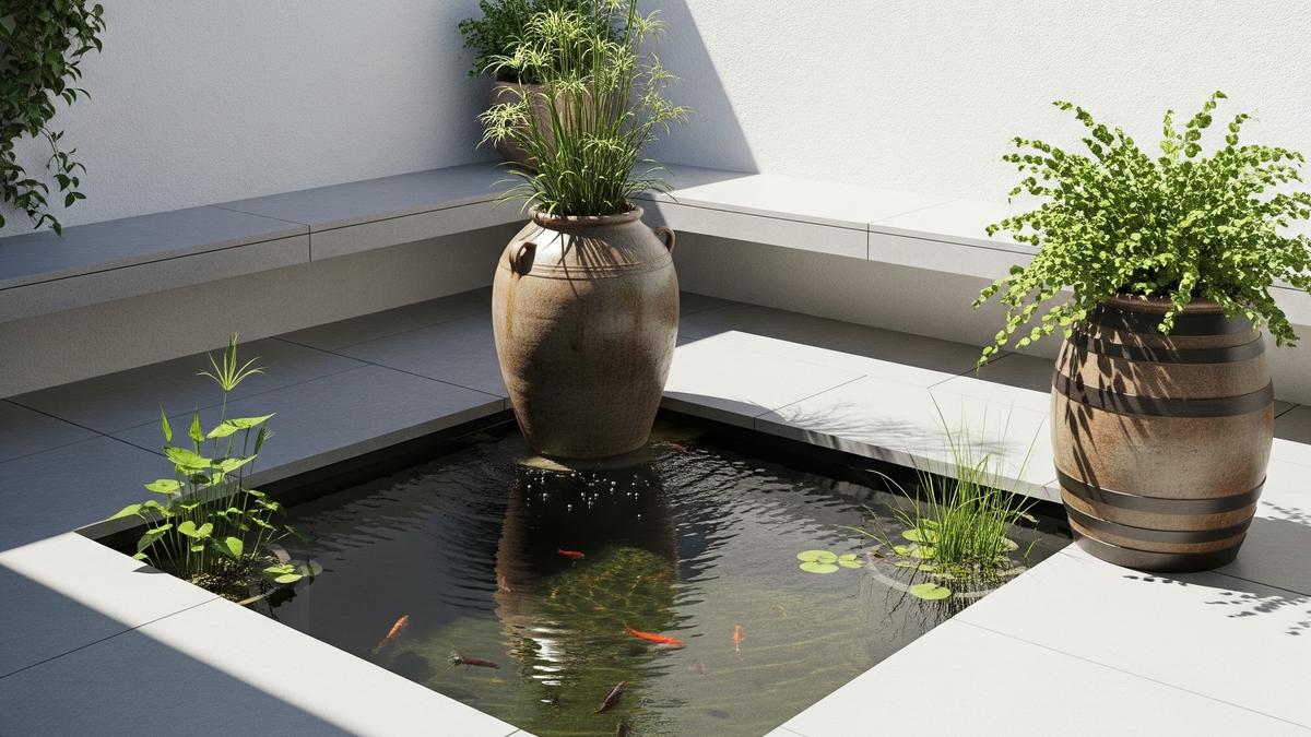 8 Desain Rumah 7x10 dengan Kolam Ikan Mini, Wujudkan Hunian Asri dan Fungsional