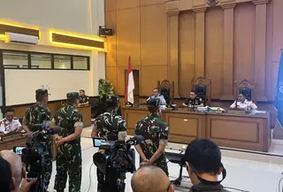 Pengadilan Militer II-08 Jakarta menyidangkan kasus penyerangan air keras terhadap Aktivis Kontras, Andrie Yunus. (Liputan6.com/ Ditto)