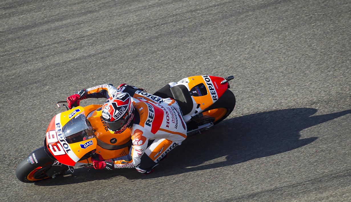 Pada musim MotoGP 2014 ini, Marc Marquez memecahkan rekor Mick Doohan dengan memenangi 13 seri dalam satu musim. (AFP/Jaime Reina)