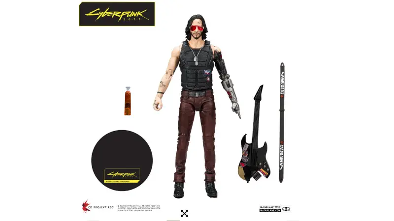 Action Figure Keanu Reeves sebagai Johnny Silverhand di Cyberpunk 2077