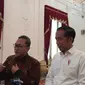 Presiden Joko Widodo atau Jokowi bertemu empat mata dengan Ketua Umum PAN Zulkifli Hasan di Istana Merdeka. (Liputan6/Lizsa Egeham)