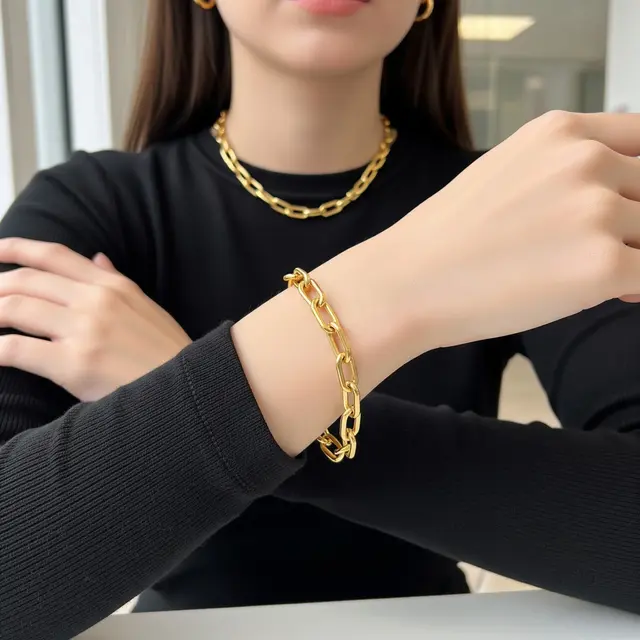 Model Gelang Emas Rantai Paper Clip yang Lagi Tren 2026 (Gemini AI)