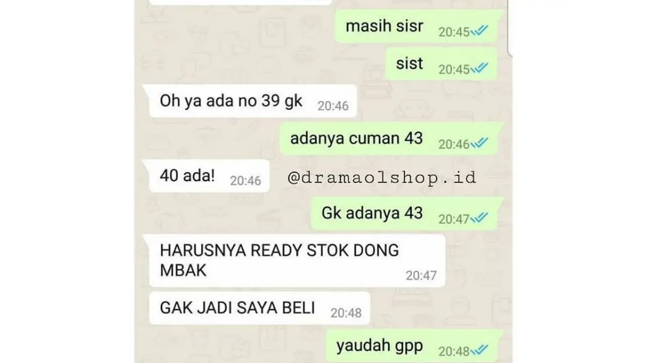 chat pembeli ngaco