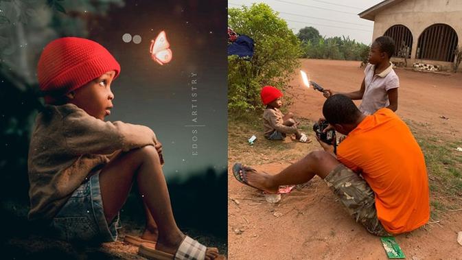 6 Behind The Scene Pemotretan Anak di Afrika Ini Bikin Takjub (sumber: Instagram/edos_artistry)
