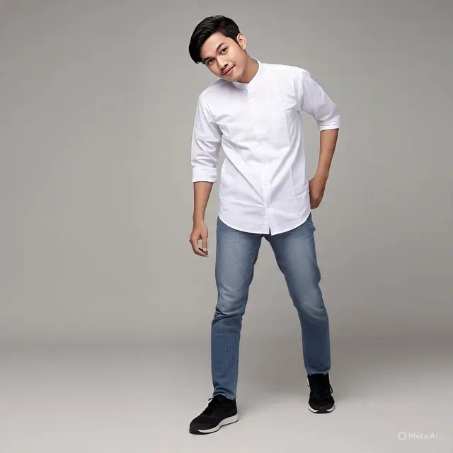 Outfit Kuliah Pria Kemeja Katun + Celana Jeans