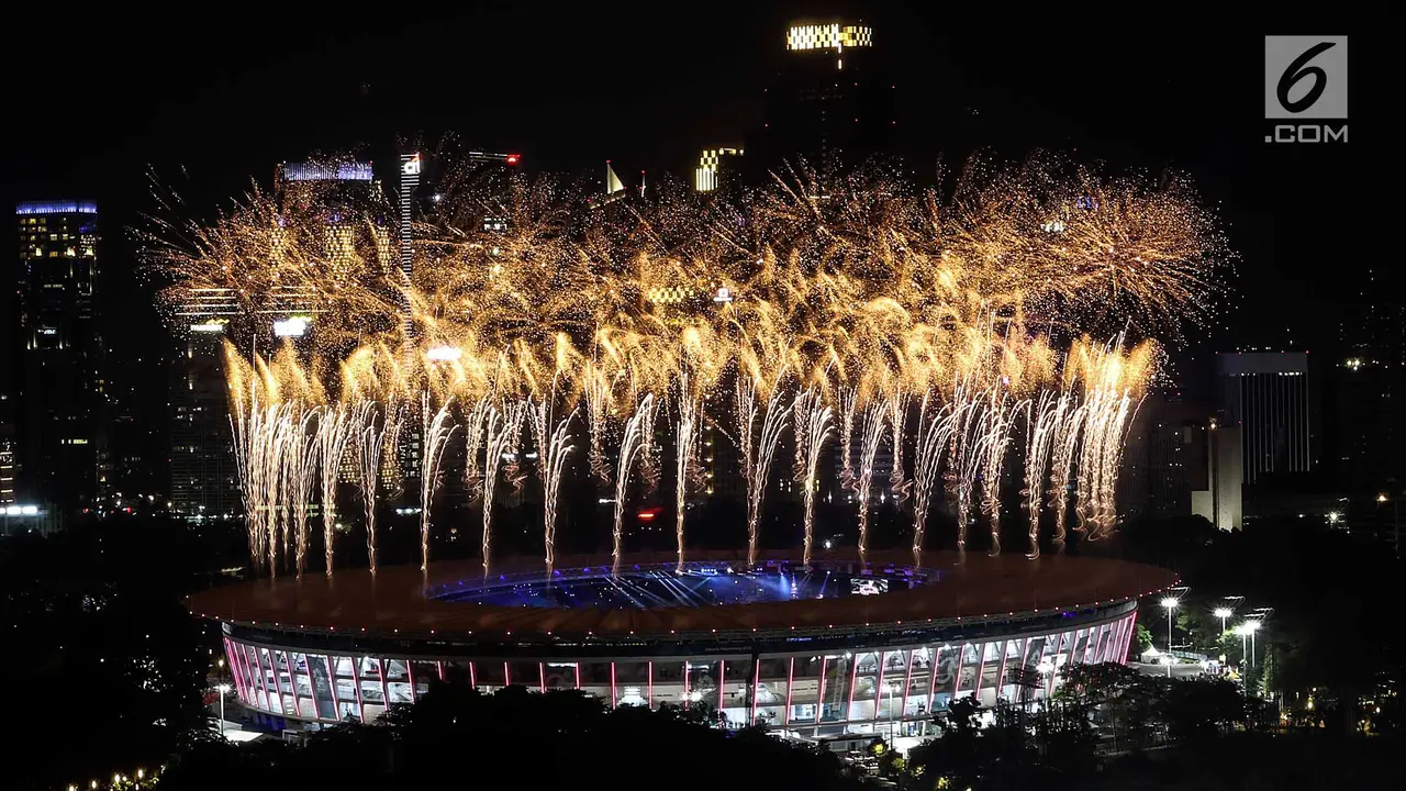 Wow, Pesta Kembang Api Menakjubkan Semarakkan Pembukaan Asian Games 2018