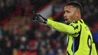 Striker Arsenal, Gabriel Jesus saat menghadapi Sheffield United pada laga pekan ke-27 Premier League 2023/2024 di Bramall Lane Stadium, Sheffield, Senin (4/3/2024). (AP Photo/Rui Vieira)