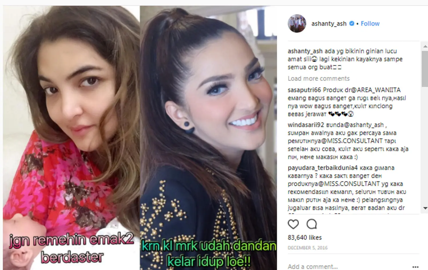 Ashanty saat mengenakan daster. (Instagram/ashanty_ash)