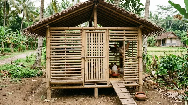 Desain Kandang Ayam dengan Ventilasi Alami (Foto: Gemini AI)