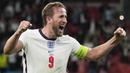 Harry Kane pernah sabet dua kali gelar Star of The Match Euro 2020 ketika Inggris hadapi Jerman di 16 besar dan Denmark di semifinal. Ia tampil gemilang pada dua laga itu meski dirinya dikatakan sebagai pemain yang telat panas di laga-laga awal. (Foto: AFP/Pool/Frank Augstein)