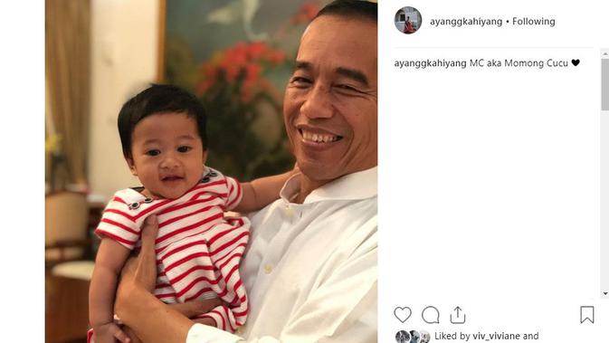 digendong jokowi, anak kahiyang ayu bikin gemas