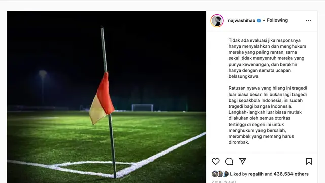 Unggahan Najwa Shihab. (Foto: Instagram @najwashihab)