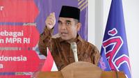 Wakil Ketua MPR sekaligu Sekretaris Jenderal Gerindra Ahmad Muzani saat menghadiri acara sosialisasi empat pilar di AQL Islamic School Jongol, Jawa Barat. (Foto: Istimewa).