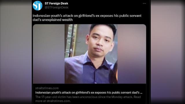 The Strait Times keliru memasang foto David GadgetIn dalam kasus Mario Dandy