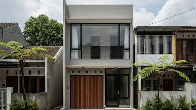 Rumah Mungil 2 Lantai dengan Garasi Kecil