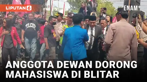 VIDEO: Ricuh! Mahasiswa dan Anggota Dewan Saling Dorong di Blitar