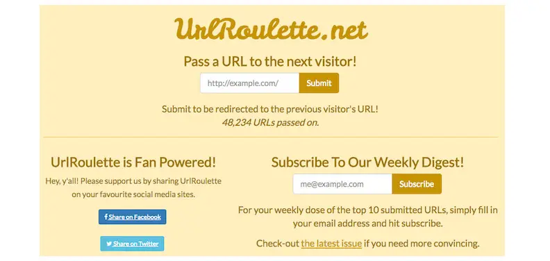 Situs web URL Roulette (Sumber: Make Use Of)